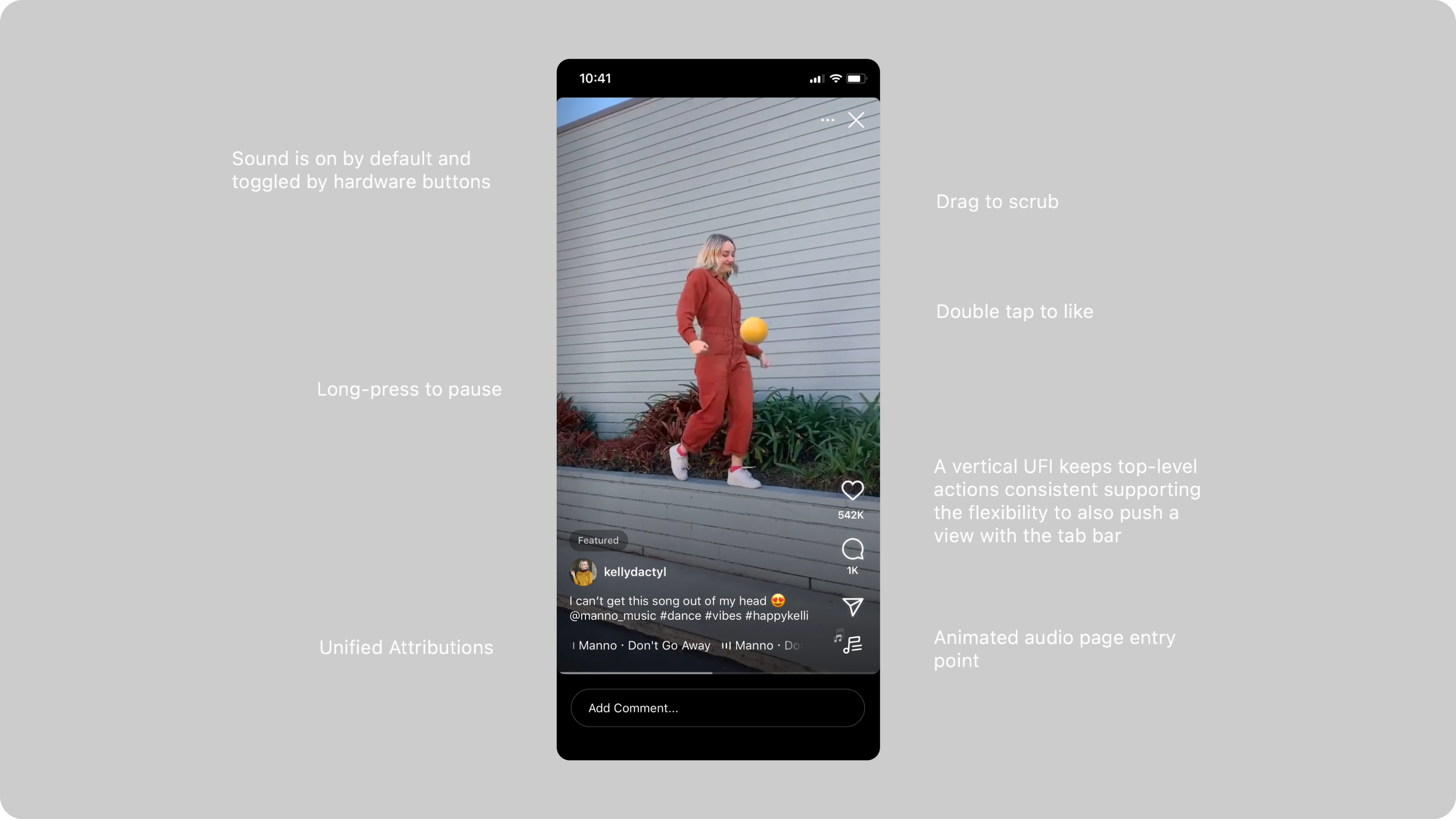Instagram Reels player