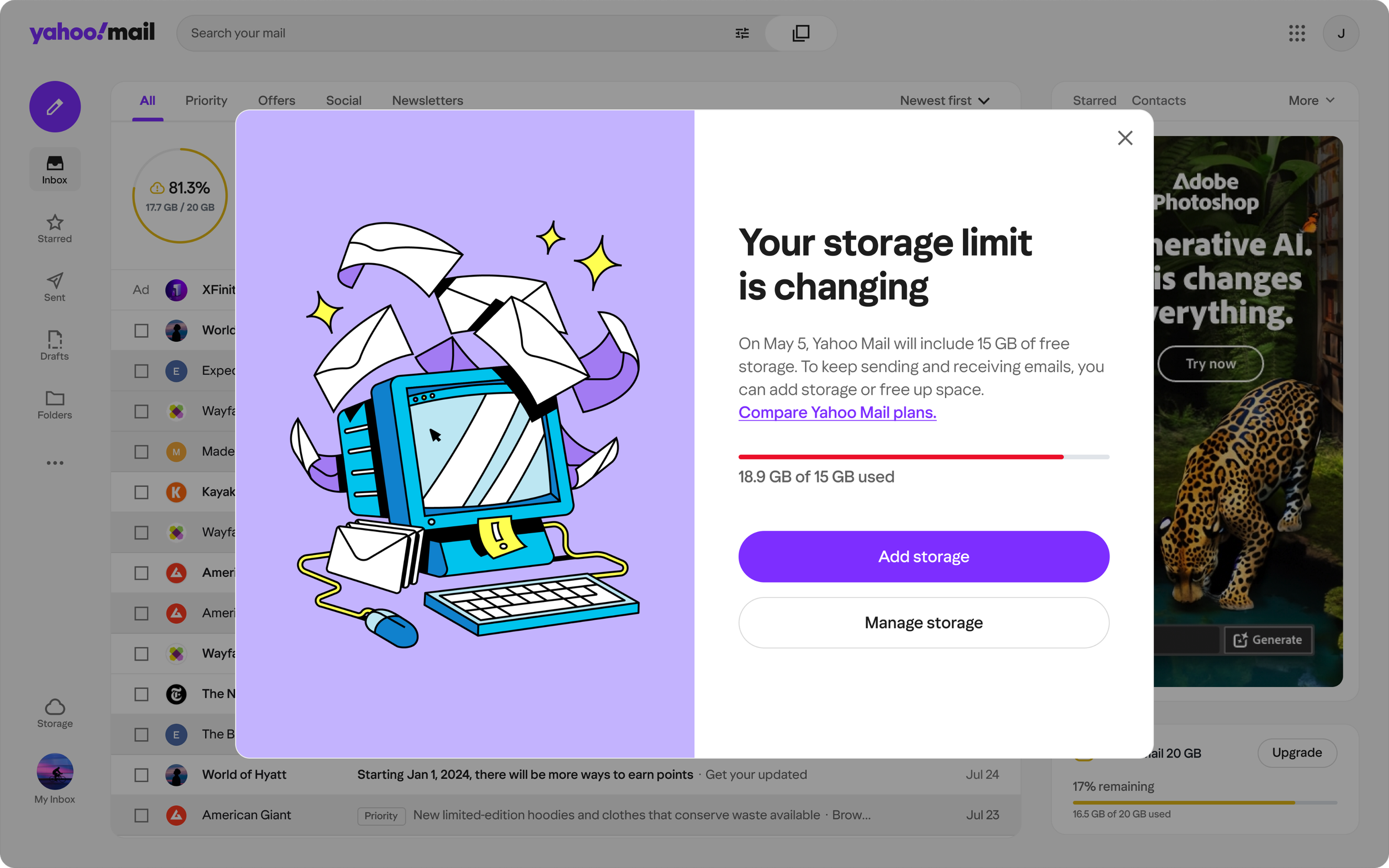 Yahoo Mail notification design