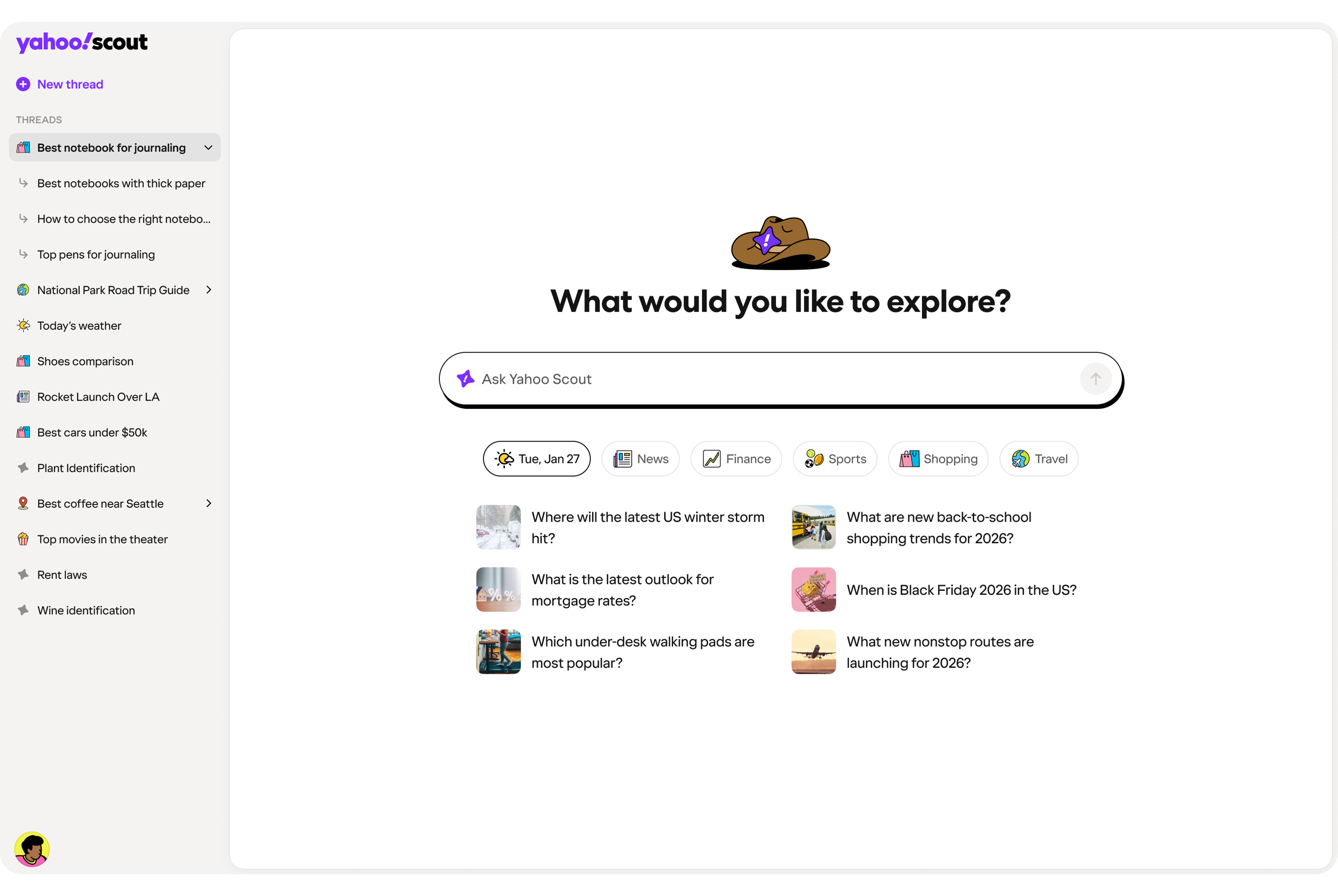 Yahoo Scout home